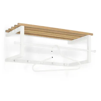 Cuier de perete alb cu raft din metal Marco - Spinder Design imagine
