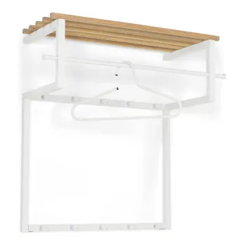 Cuier de perete alb-natural cu raft din metal Rizzoli - Spinder Design imagine
