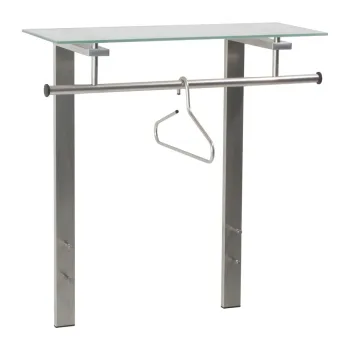 Cuier de perete argintiu cu raft din metal Dutch - Spinder Design imagine