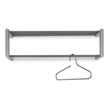 Cuier de perete argintiu cu raft din metal Smooth - Spinder Design imagine