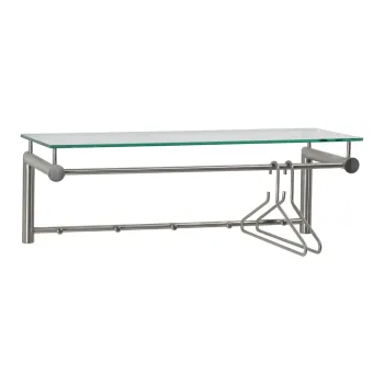 Cuier de perete argintiu cu raft din metal Suza - Spinder Design imagine