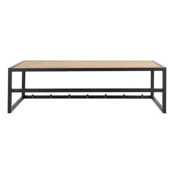 Cuier de perete cu raft Actona Seaford, 77 x 22 cm, negru imagine