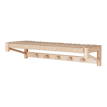 Cuier de perete cu raft din lemn de plop Abano - House Nordic imagine