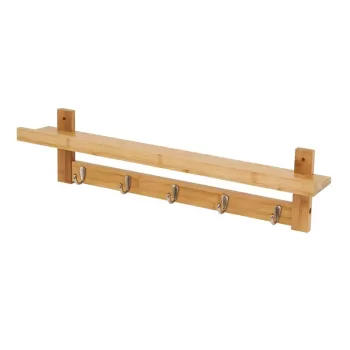 Cuier de perete din bambus cu raft - Casa Seleccion imagine