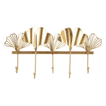 Cuier de perete din metal de culoare aurie Leaves - Mauro Ferretti imagine