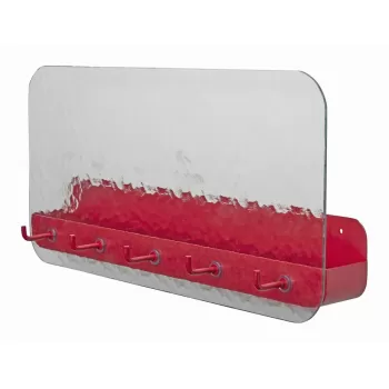 Cuier de perete din metal rosu cu raft Shack - H?bsch imagine