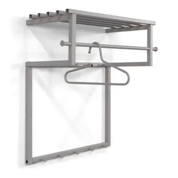 Cuier de perete gri-bej cu raft din metal Rizzoli - Spinder Design imagine