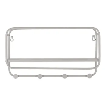Cuier de perete gri deschis cu raft din metal Feira - House Nordic imagine