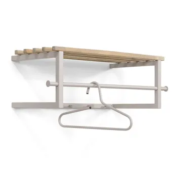 Cuier de perete gri deschis-natural cu raft din metal Marco - Spinder Design imagine