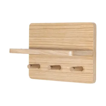 Cuier de perete in culoare naturala cu raft cu aspect de lemn de stejar Space - Hubsch imagine