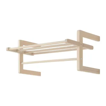 Cuier de perete in culoare naturala deschisa cu raft din lemn de pin 70 cm Eddison - Jotex imagine