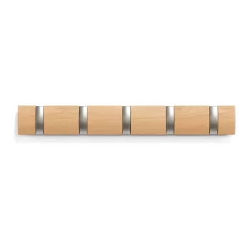 Cuier de perete in culoare naturala din lemn masiv de frasin Flip - Umbra imagine