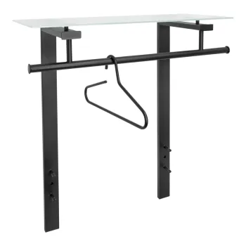 Cuier de perete negru cu raft din metal Dutch - Spinder Design imagine