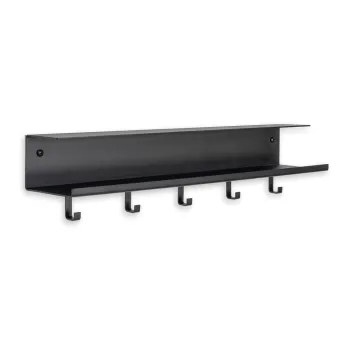 Cuier de perete negru cu raft din metal Easy - Spinder Design imagine