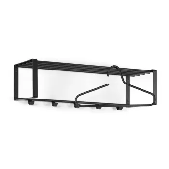 Cuier de perete negru cu raft din metal Rex - Spinder Design imagine