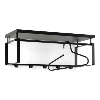 Cuier de perete negru cu raft din metal Rex - Spinder Design imagine