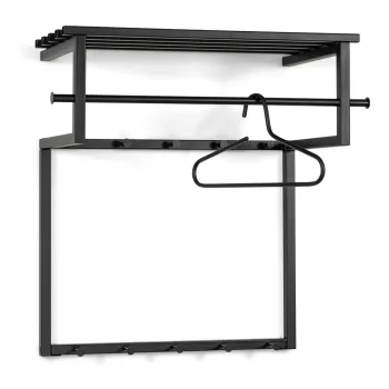 Cuier de perete negru cu raft din metal Rizzoli - Spinder Design imagine