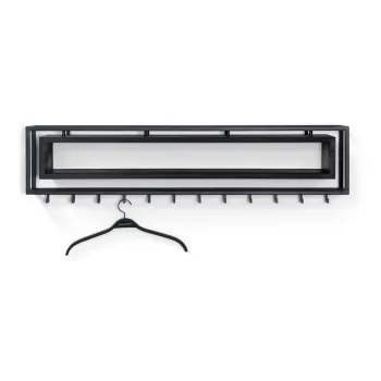 Cuier de perete negru cu raft din metal School - Spinder Design imagine