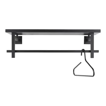 Cuier de perete negru cu raft din metal Simplon - Spinder Design imagine