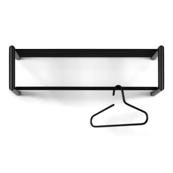 Cuier de perete negru cu raft din metal Smooth - Spinder Design imagine