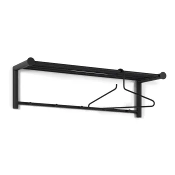 Cuier de perete negru cu raft din metal Suza - Spinder Design imagine