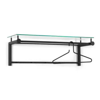 Cuier de perete negru cu raft din metal Suza - Spinder Design imagine