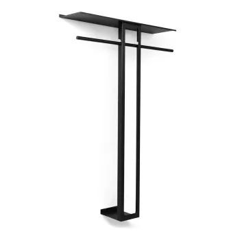 Cuier de perete negru cu raft din otel 100 cm Luno Large - Spinder Design imagine