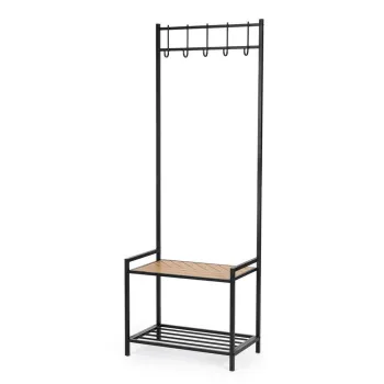 Cuier de perete negru/in culoare naturala cu raft din metal 64,5 cm Haldor - Yes Everyday imagine