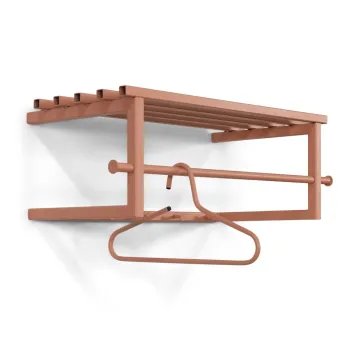 Cuier de perete roz somon cu raft din metal Marco - Spinder Design imagine