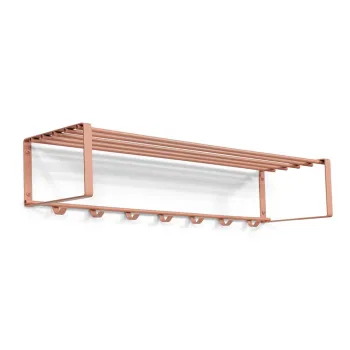 Cuier de perete roz somon cu raft din metal Rex - Spinder Design imagine