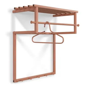 Cuier de perete roz somon cu raft din metal Rizzoli - Spinder Design imagine
