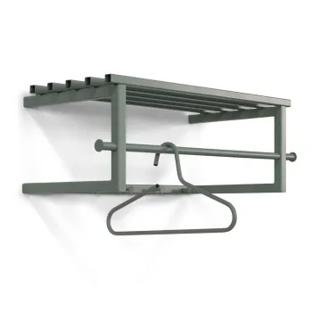 Cuier de perete verde-gri cu raft din metal Marco - Spinder Design imagine