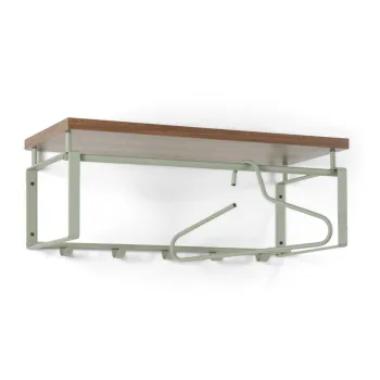 Cuier de perete verde-gri cu raft din metal Rex - Spinder Design imagine