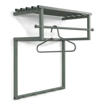 Cuier de perete verde-gri cu raft din metal Rizzoli - Spinder Design imagine