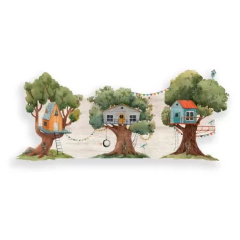 Cuier de perete verde pentru copii Tree House - Little Nice Things imagine