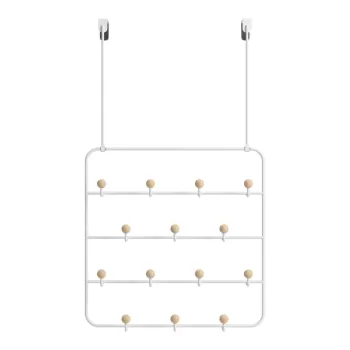 Cuier de usa alb/in culoare naturala din metal 36 cm Estique - Umbra imagine