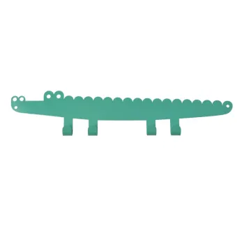 Cuier pentru copii verde pentru perete din metal Crocodile - Rex London imagine