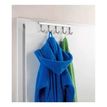 Cuier suspendat pentru usa cu 5 carlige Wenko Asola, argintiu imagine