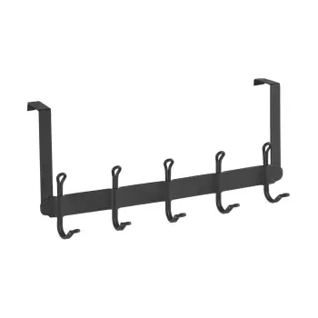 Cuier suspendat pentru usa cu 5 carlige Wenko Nostalgia, negru imagine