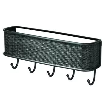 Cutie auxiliara si cuier pentru chei iDesign Twillo, 27 x 23 cm, negru imagine