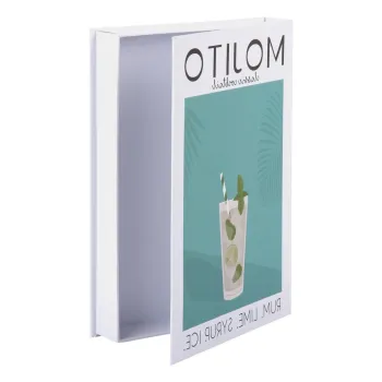 Cutie de depozitare alba/verde din hartie decorativa 18x4x25 cm Mojito - PT LIVING imagine