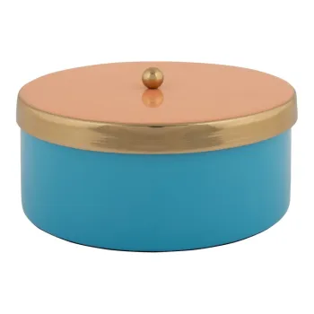 Cutie de depozitare albastra din metal decorativa o 16x6 cm Double Funky - PT LIVING imagine