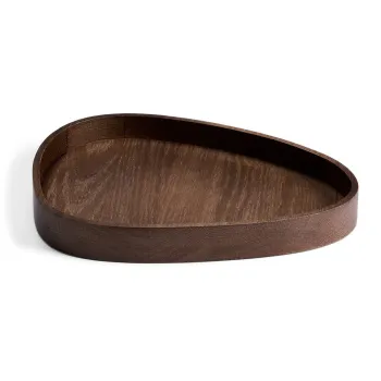 Cutie de depozitare maro din lemn decorativa 26x23x3 cm Curve L - LIND DNA imagine