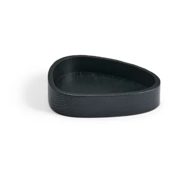 Cutie de depozitare neagra din lemn decorativa 14x12,5x3 cm Curve S - LIND DNA imagine