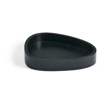Cutie de depozitare neagra din lemn decorativa 18x16x3 cm Curve M - LIND DNA imagine