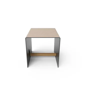 Cutie de depozitare neagra/gri din metal/din piele ecologica decorativa 32x38x31 cm Bull - LIND DNA imagine