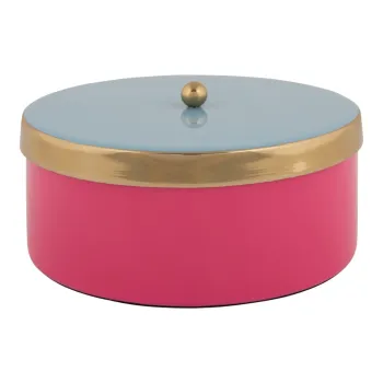 Cutie de depozitare roz din metal decorativa o 16x6 cm Double Funky - PT LIVING imagine