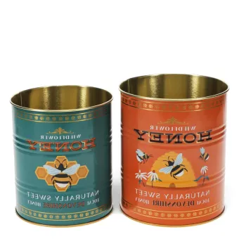 Cutii de depozitare 2 buc. din staniu decorative o 11x13 cm Honey - Rex London imagine