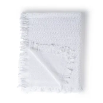 Cuvertura alba din bumbac reciclat 260x280 cm Spike - Ixia imagine