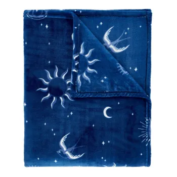 Cuvertura albastra din microplus/cocolino 200x240 cm Astrology - Sassy B imagine
